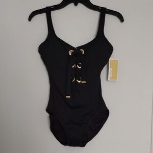 Michael Kors Black One Piece with Gold Accents